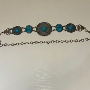 Vintage Chico's Turquoise and Silver belt 38inch